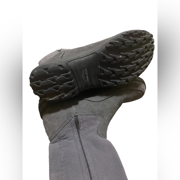 L.L. Bean Women's Black Mid-Calf Suede Slip-On Boots Size 7 Medium - Picture 4 of 4